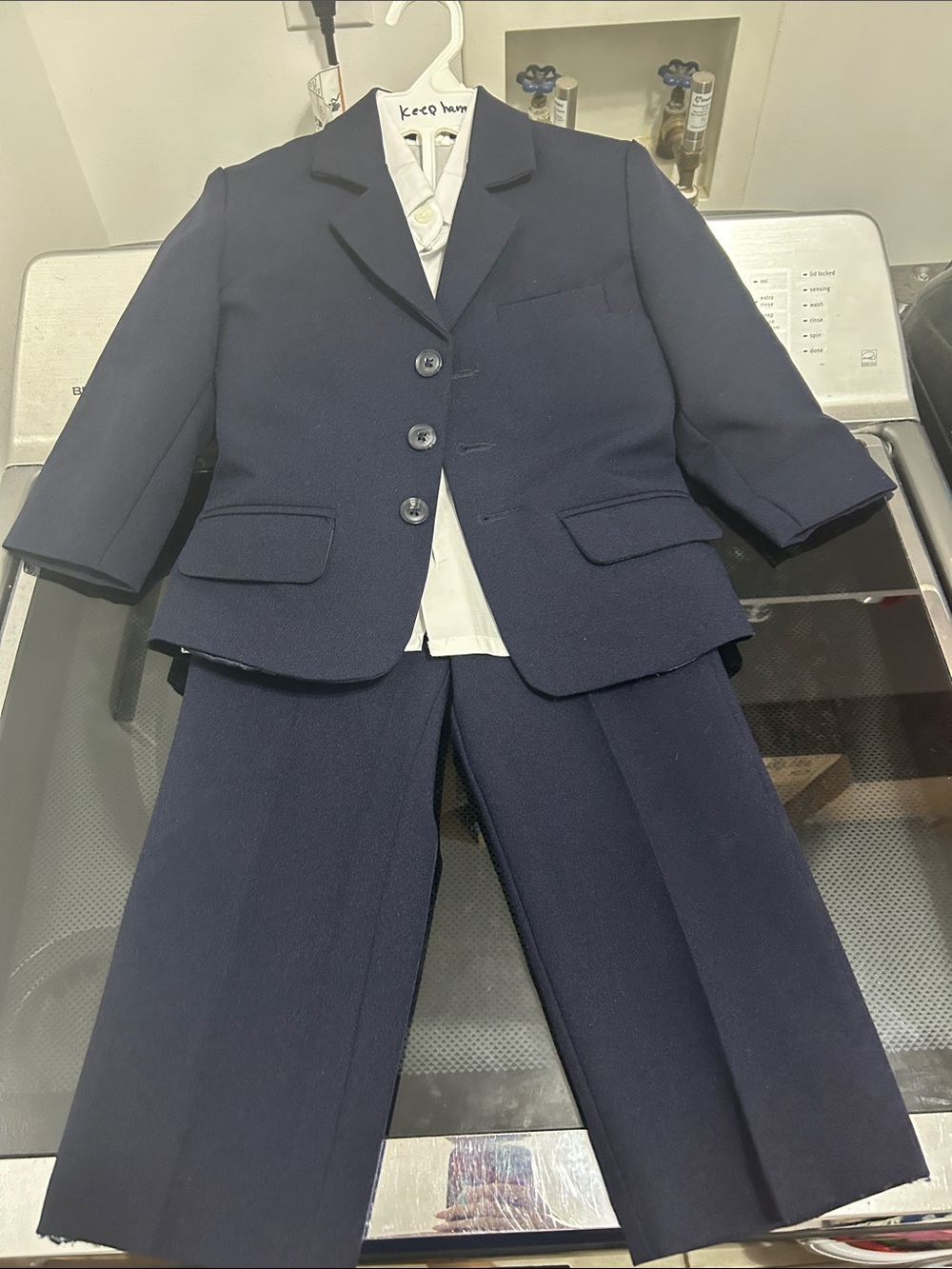 Boys 3T three piece navy formal dress suit Easter funeral dressy